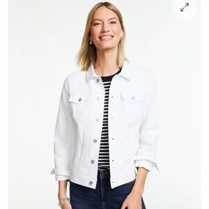 Talbots Iconic Classic White Jean Jacket